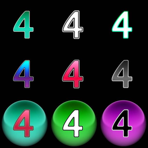The Number icon. Color illustration. - Foto, Imagen