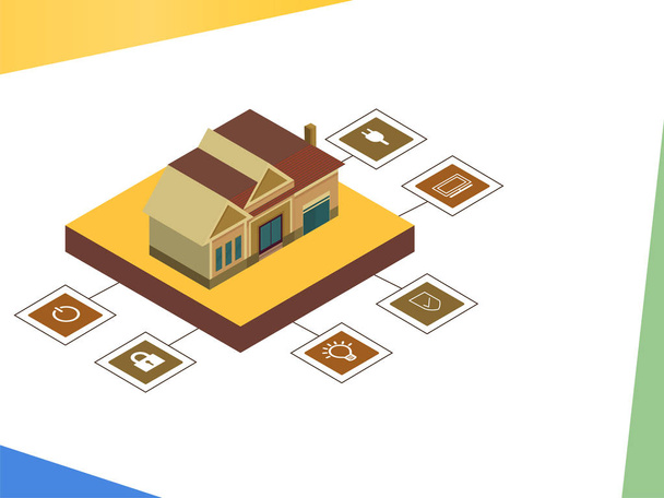 Smart home connected and control with technology devices through internet network, Internet of things background. - Vector, Image