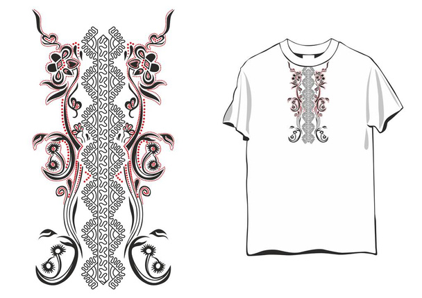 Adorno para camiseta de mujer en estilo celta, brillo. Vector desig
 - Vector, Imagen
