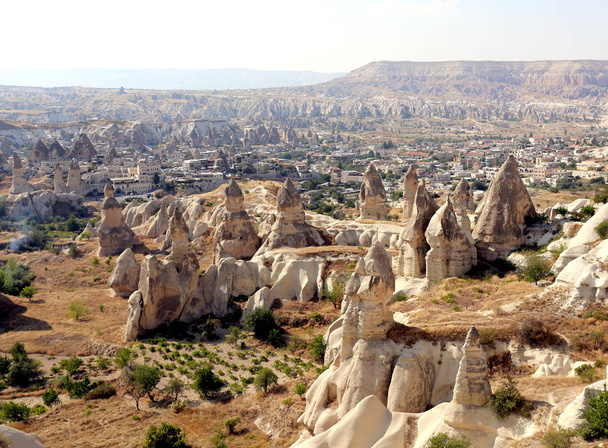 Photo of beautiful landscape views of the mountains of Cappadocia in Turkey on a sunny afternoon autumn - Fotografie, Obrázek