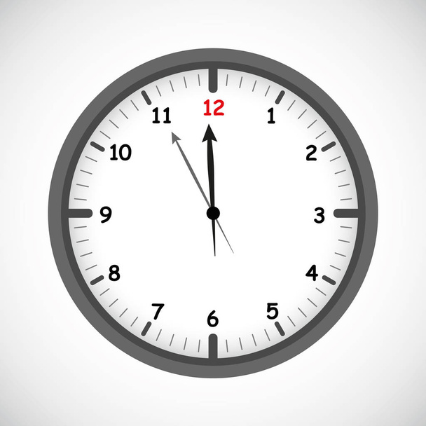 clock icon round timer nearly twelve - Διάνυσμα, εικόνα