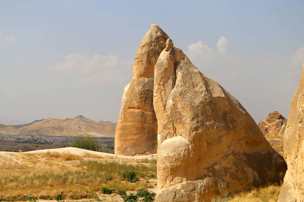 Photo of beautiful landscape views of the mountains of Cappadocia in Turkey on a sunny afternoon autumn - Foto, Bild