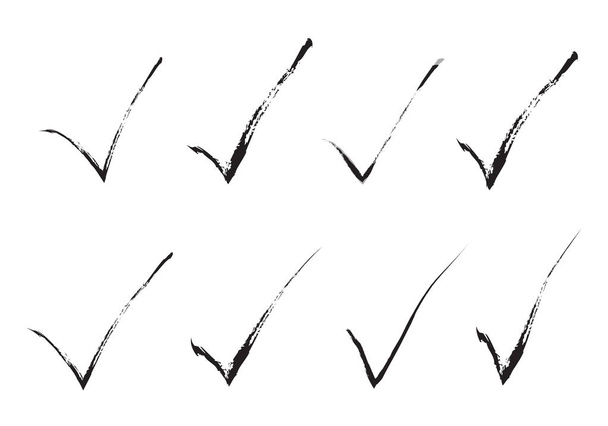 Hand drawn ticks set - Vector, Image