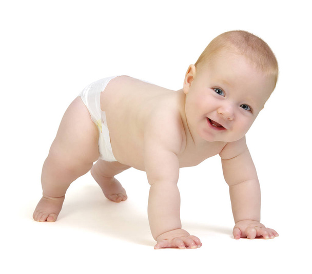 smiling  baby boy isolated on white - Zdjęcie, obraz
