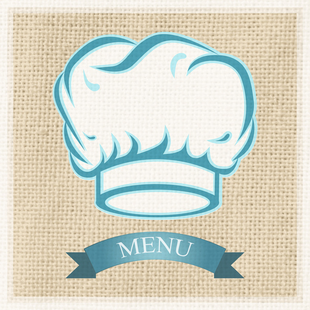 Chef cap on the menu card - Vector, Image