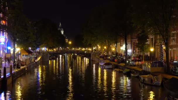 Канал ночного освещения Амстредама и панорама моста 4k time lapse netherlands
 - Кадры, видео