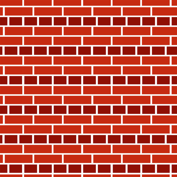 Red brick wall background. Seamless vector pattern. Brickwork & masonry texture. English bond - Vector, Image