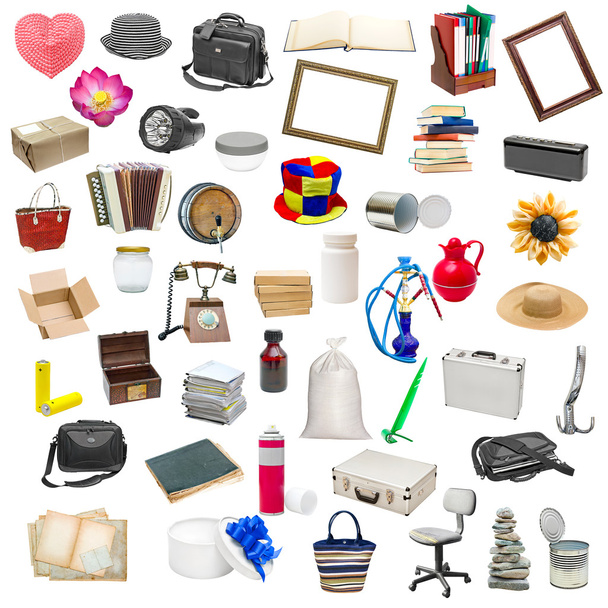 collage simple de objetos aislados
 - Foto, imagen