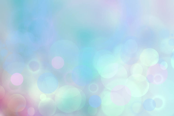 Abstract blue pastel bokeh background texture with bright soft color circles. Space for your text. - Foto, Imagen