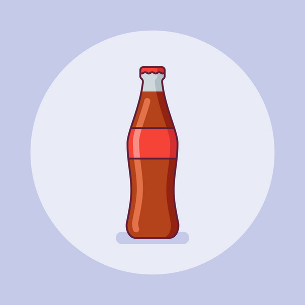 Bottle of soda flat line icon. Vector illustration. - Vector, Image