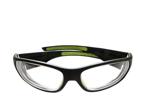 Óculos de segurança de plástico isolados no fundo branco
. - Foto, Imagem