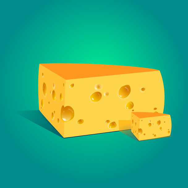 Vector illustration of a piece of cheese. - Vector, Image