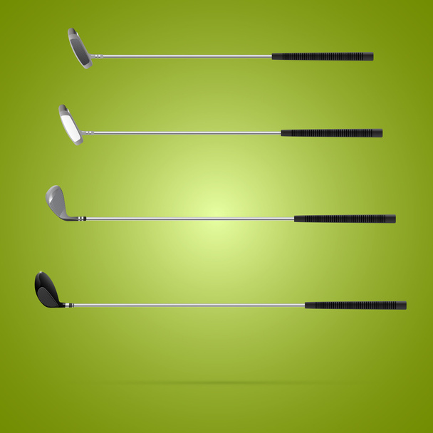 τέσσερις διαφορετικό τύπο λέσχες γκολφ - Διάνυσμα, εικόνα