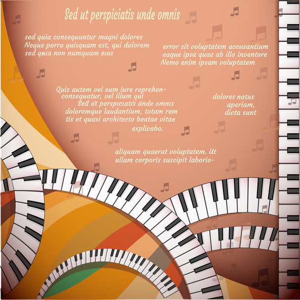 Fundo musical com teclado de piano
 - Vetor, Imagem