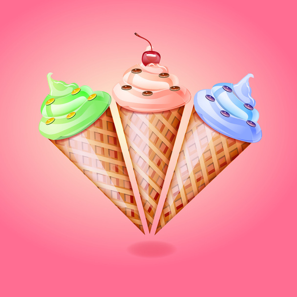 Ice cream cone, vector design - Vector, Image