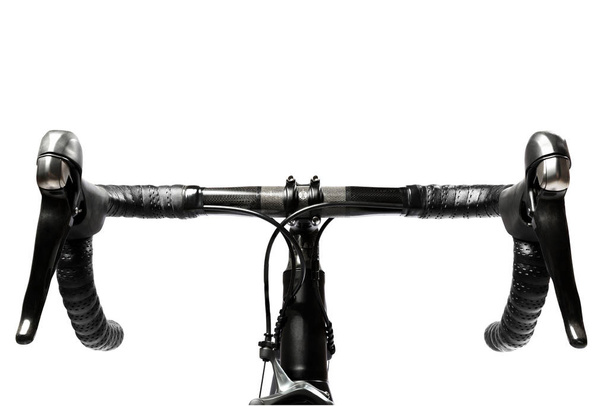 road bike handlebar carbon on white background - Photo, Image