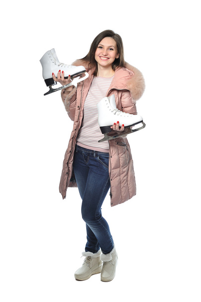 woman with skates - Фото, изображение