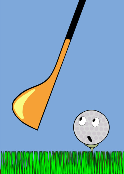 golfový míček čekání tah - Vektor, obrázek