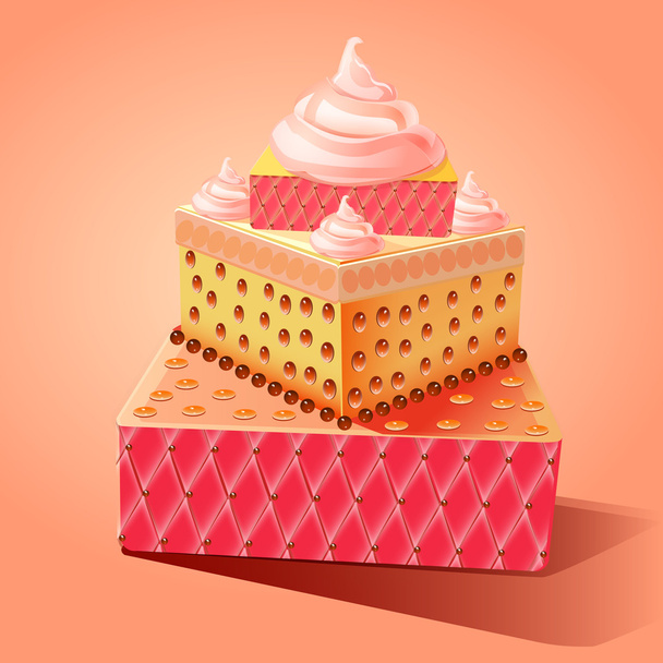 День рождения торт, векторный дизайн
 - Вектор,изображение