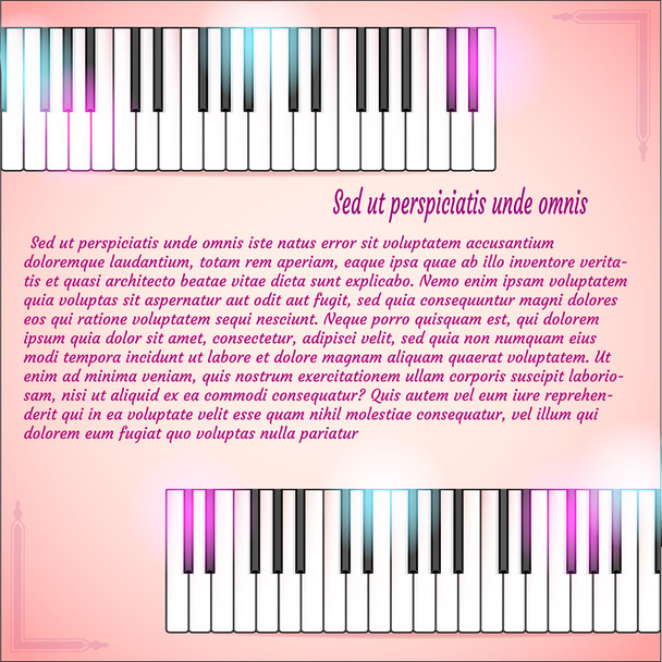 Музичний фон з клавіатурою піаніно
 - Вектор, зображення