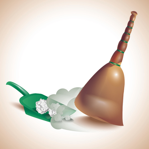 Dustpan and broom vector illustration  - Vector, Image