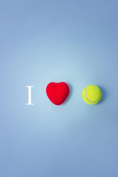 I love tennis concept top view - Fotoğraf, Görsel