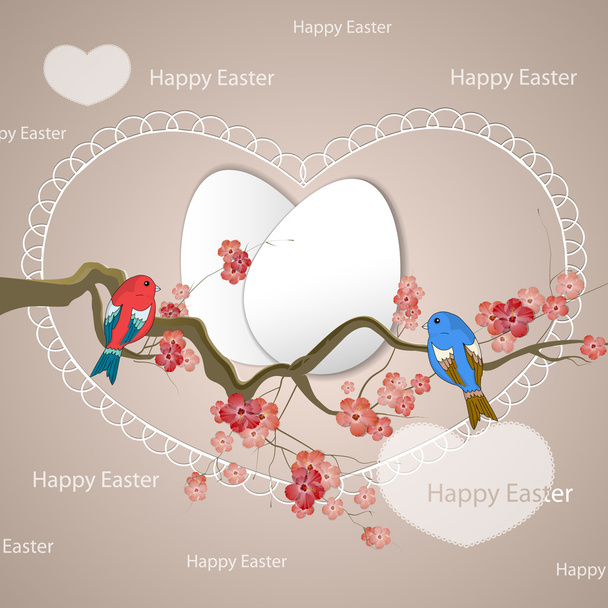 Happy Easter birds vector illustration  - Vector, Image