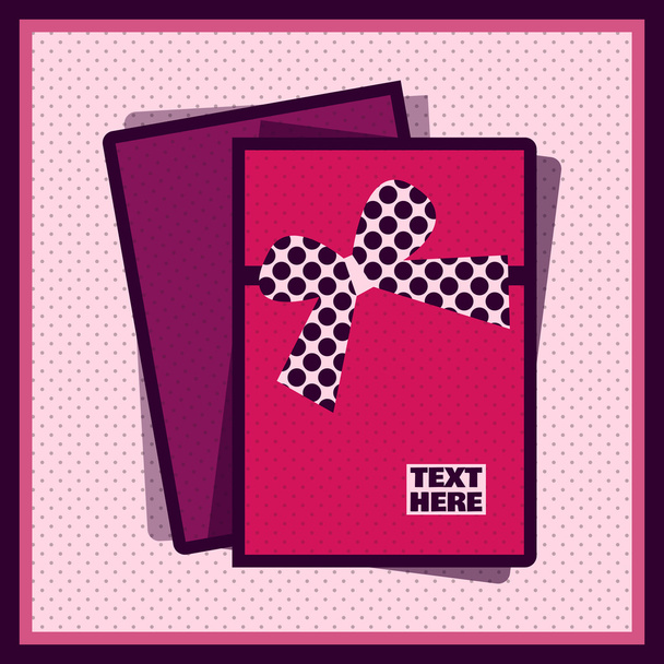Tarjeta rosa con cinta
 - Vector, Imagen