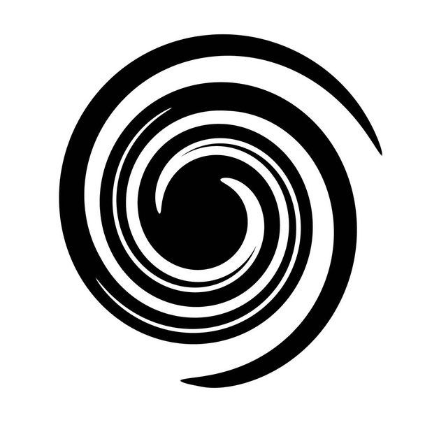 Espiral abstracta en forma de círculo negro sobre fondo blanco
. - Foto, imagen