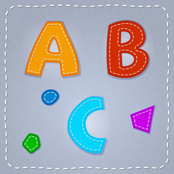Vector stitches font. A, B, C - Vector, Image
