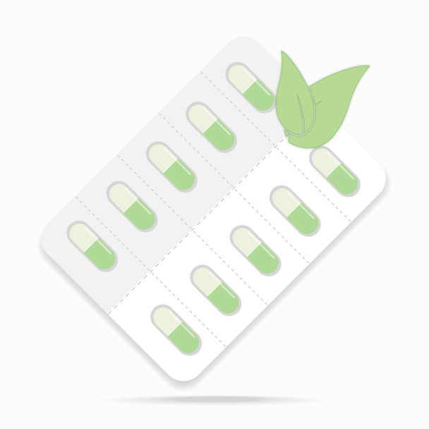 Pillola con le erbe icona. Concetto di medicina alternativa
 - Vettoriali, immagini