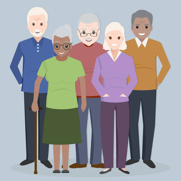 Skupina starší lidé ikony, staří lidé ilustrace - Vektor, obrázek