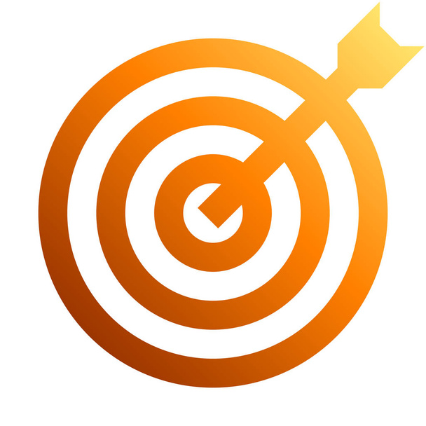 Target sign - orange gradient transparent with dart, isolated - vector illustration - ベクター画像