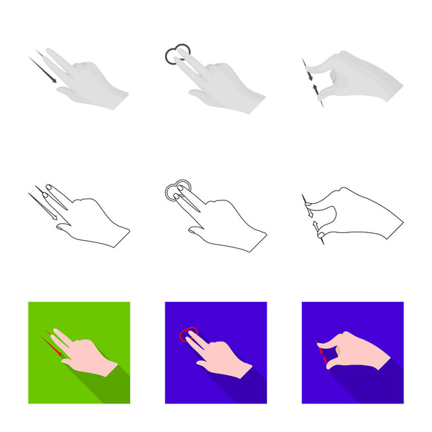 Conception vectorielle de l'écran tactile et icône de la main. Collection d'illustration vectorielle tactile et tactile
. - Vecteur, image