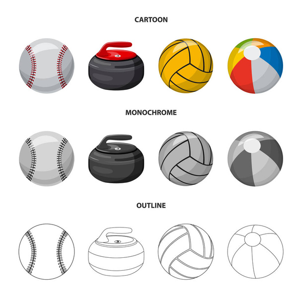 Vector σχεδιασμό του αθλητισμού και μπάλα σημάδι. Σύνολο αθλητισμό και αθλητική απόθεμα διανυσματικά εικονογράφηση. - Διάνυσμα, εικόνα