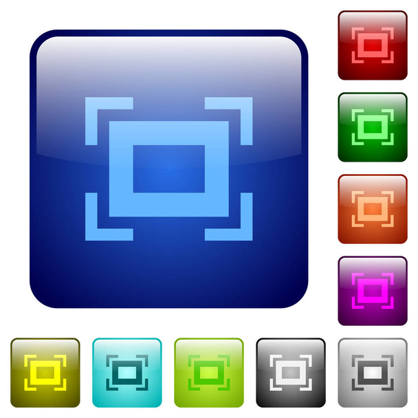 Full screen icons in rounded square color glossy button set - Vecteur, image