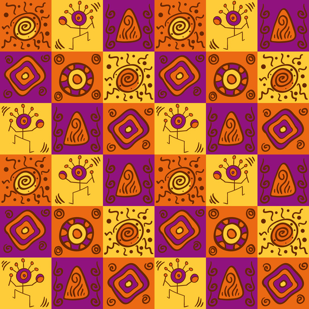 Abstract ethnical african seamless geometric pattern - Vector, Imagen