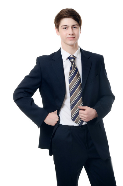 The businessman in a business suit on white background - Φωτογραφία, εικόνα