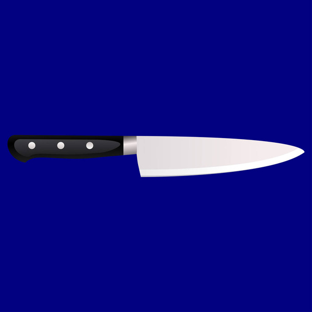 Kitchen knife on a colored background. Vector illustration in 3d style - Vektor, kép