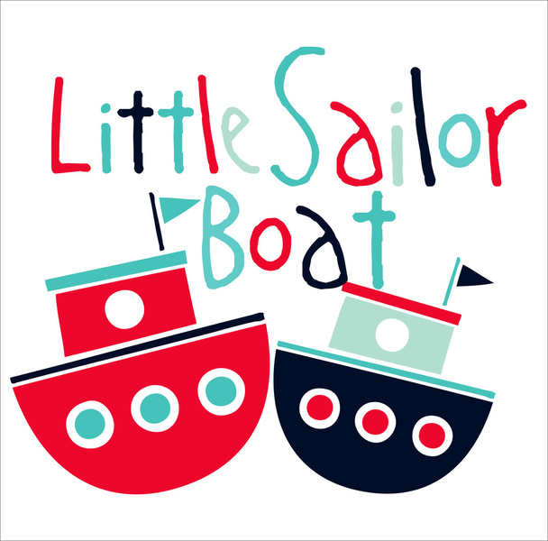 Little sailor boats - Vector, Image