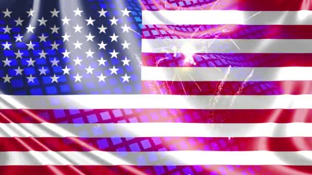 bandiera americana celebrazione fuochi d'artificio sfondo
 - Filmati, video