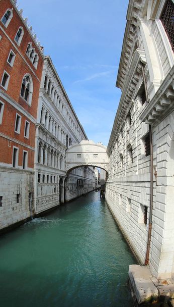 famous Bridge of Sighs also called Ponte dei Sospiri in Italian language in Venice Italy - Photo, Image