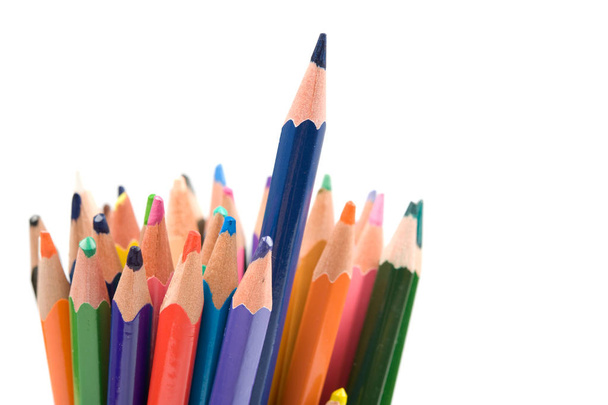 Χρωματιστά μολύβια που απομονώνονται σε λευκό φόντο. - Φωτογραφία, εικόνα