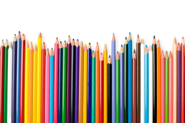 Colored pencils isolated on white background. - Photo, Image