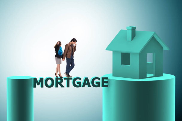 Conceito de família tomando empréstimo hipotecário para casa
 - Foto, Imagem