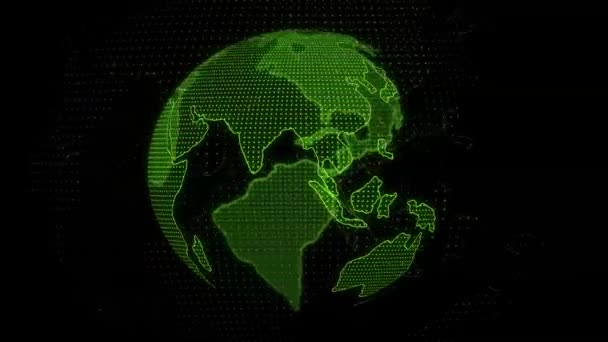 dijital dünya küre yeşil iplik - Video, Çekim