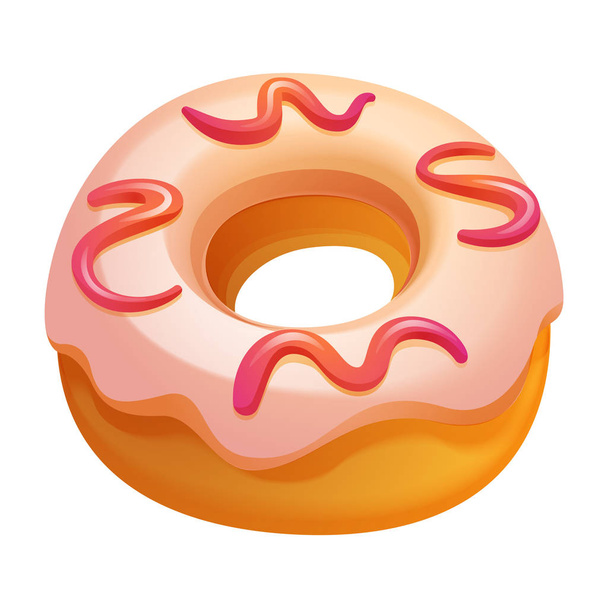 Donut icon, cartoon style - Vektor, obrázek