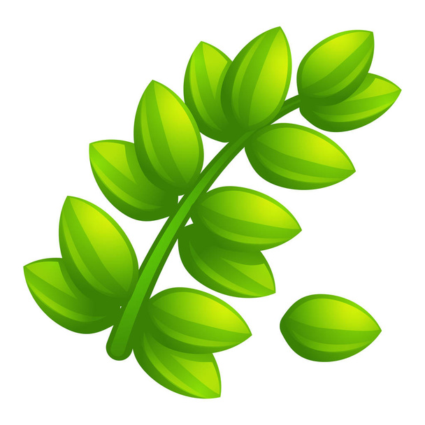 Olive leaf branch icon, cartoon style - ベクター画像