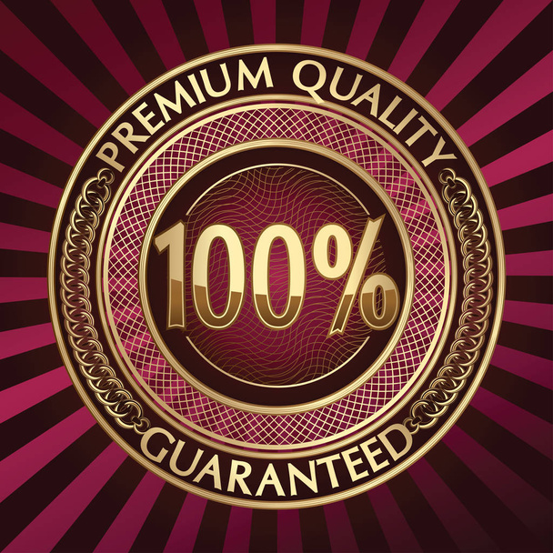 Premium quality golden emblem - Vetor, Imagem