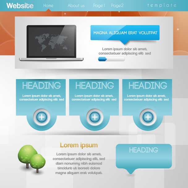 Website design template. vector illustration  - Vector, Image